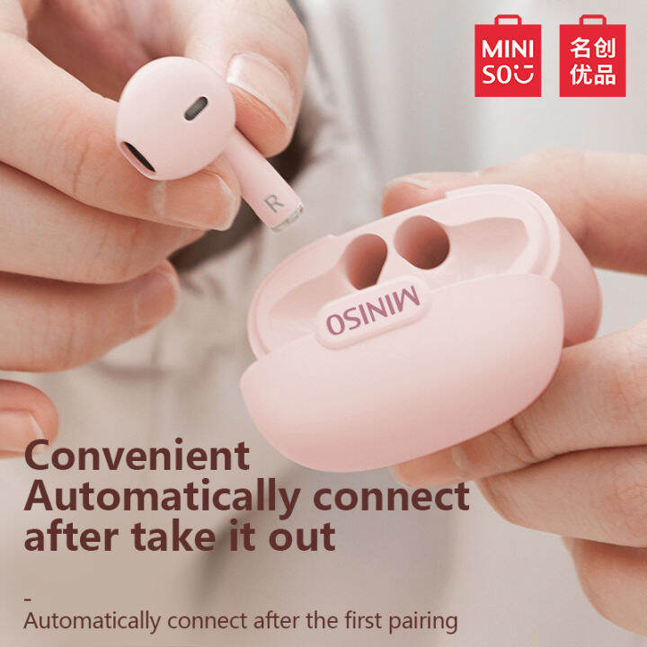 miniso-m06-tws-หูฟังบลูทูธ-bt5-3คุณภาพสูงหูฟังสำหรับเล่นเกมกีฬาบลูทูธวิดีโอคอลล์ชุดหูฟังพร้อมไมโครโฟนรองรับอเนกประสงค์แอนดรอยด์โทรศัพท์มือถือ