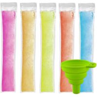 hot【cw】 100pcs Disposable Pop Mold 5.5x28cm Large Bgas Popsicle with Silicone Funnel for Smoothies Yogurt Sticks