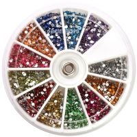 【CW】 New 3600pcs Tips Decoration 1.5mm Rhinestone Glitter Gem wheel for UV gel system