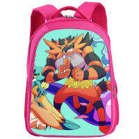 Pokemon Pokémon กระเป๋านักเรียนเด็ก Anime Cartoon Pokémon Pink Backpack สำหรับนักเรียนระดับประถมศึกษาและมัธยมศึกษา