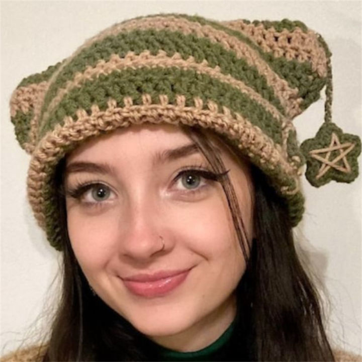 students-hat-knitted-hat-soft-winter-hat-cold-winter-presents-handmade-hat-stripe-pattern-hat-crochet-hat