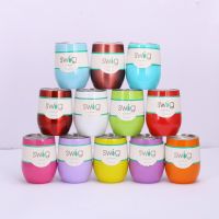 Double Layer 12Ozswig Eggshell Cup Vacuum Stainless Steel Wine Thermos Cup Spray Egg Cup Coffee Cup