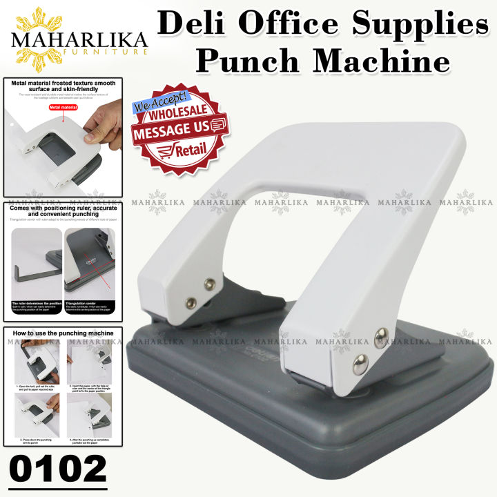 DELI Metal Paper Punch - 80mm Hole Distance - Accurate Punching