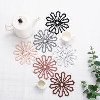 Rubber Trivet Mat Heat Insulating Hollow Flower Pot Pad Cup Coaster Pot Coaster Cup Coaster Silicone Cup Pad Accessories