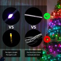 ZZOOI LED Smart Remote Control RGB Christmas Tree Fairy String Light Point Control Copper Wire Fairy Light DIY Holiday Wedding Garland