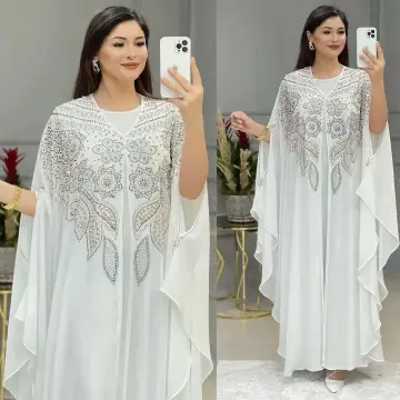 Rhinestone Moroccan Kaftan Robe Women Abaya Dubai African Loose