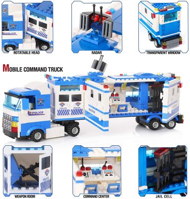 8IN1 City Police Car Building Blocks Compatible SWAT Cop Car Truck Helicopter Bricks Friends STEM Toys for Children Boys