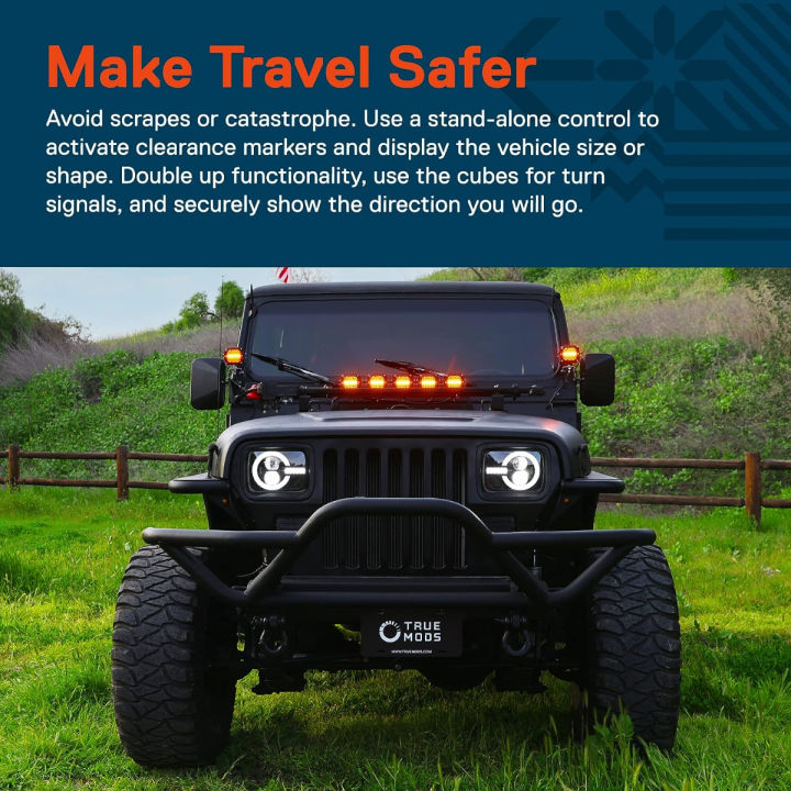 online-led-store-true-mods-3-120w-led-pods-offroad-driving-light-cube-amber-turn-signal-marker-light-off-road-lights-for-utv-atv-jeep-wrangler-truck-pick-up-auto-black-black-finish-cold-white