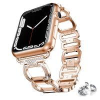 [ladies jewelry]สายรัดข้อมือเพชรโลหะหรูหราสำหรับ Apple Watch Band 7 44มม. 40มม. 38มม. 42มม. ห่วงเหล็กสำหรับ IWatch Serie 3 4 5 6 Se 45มม. 41มม.