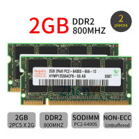 Hynix 4GB (2ชิ้น2GB) PC2-6400 2Rx8 DDR2 800 200Pin CL6หน่วยความจำโน้ตบุ๊กแรมโน้ตบุค SODIMM