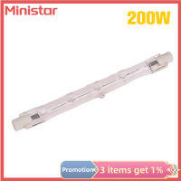 Ministar หลอดฮาโลเจน100/200/300W 1ชิ้นหลอดไฟฮาโลเจน R7s เชิงเส้นแบบสองชั้น118มม.