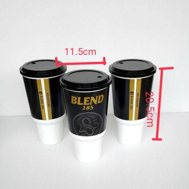 แก้วพลาสติกพร้อมฝาปิดมีรูใส่หลอด-blend-ขนาด-32-ออนด์-ราคายกแพค-10ใบ