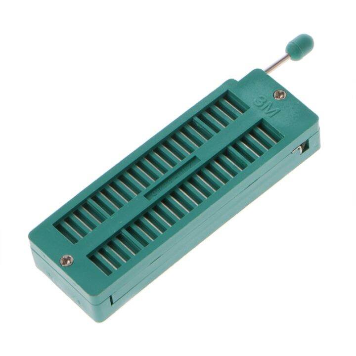 16-20-24-28-40-p-pin-2-54มม-green-dip-test-universal-zif-ic-socket-welding-type