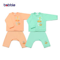 [3 ชุดลด 100.-] BABBLE ชุดนอนเด็ก ชุดเซตเด็ก ผ้าฝ้าย100% อายุ 3 เดือน ถึง 2 ปี คอลเลคชั่น Little Pilot (สีเขียวมิ้น,สีส้มโอรส) BSL