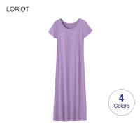 Women Dresses With Chest Pad Modal Maxi Long Dress Short Sleeve Sexy Casual Trendy Plain Korean SA1262 olj