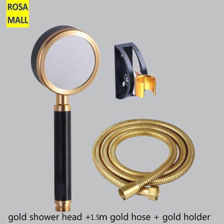 Rosa Mall Golden shower sprayer head hose nozzle stainless steel gold