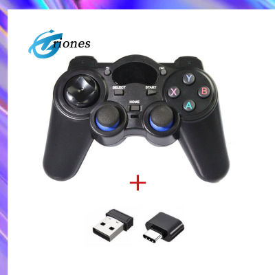 จอยสติ๊กสำหรับเล่นเกมเกมแพดพีซีอุปกรณ์ควบคุมสัญญาณไวร์เลส2.4G ใช้ได้กับโทรศัพท์แอนดรอยด์/พีซี/PS3/กล่องทีวี