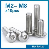 10 pcs/lot M2 M2.5 M3 M4 M5 M6 M8  304 Stainless Steel Hexagon Hex Socket Button Head Screw Bolts Round Flat Head Screw Standoff Screw Nut Drivers