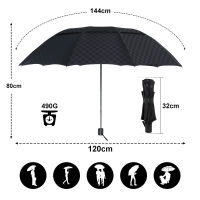 ;Double Layer Dark Grid Big Umbrella Rain Women Men 3Folding 10K Windproof Business Umbrellas Male Parasol Family. Travel Paraguas ！