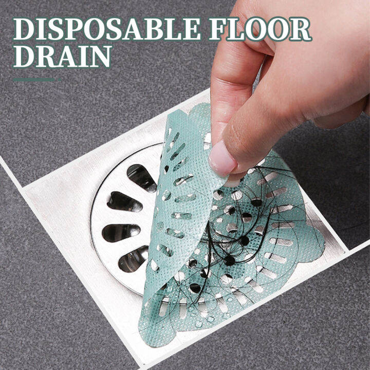 30pcs Disposable Sink Filter Shower Drain Stickers Drain Hair Catcher