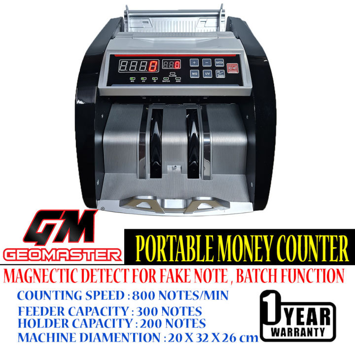 Geomaster Portable Money Counter , Build In Recharge Battery Note