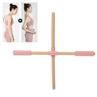 Posture Corrector Yoga Stick Beechwood NBR Hunchback Correction Body Training แท่งออกกำลังกายน้ำหนักเบาสำหรับการออกกำลังกาย Pain