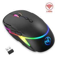 2.4G Wireless Gaming Mouse 1200/2400/3200dpi Adjustable 12 Modes Rechargeable RGB Lighting Mouse for Computer Laptop PC