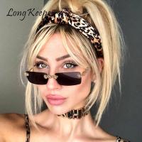 LongKeeper Rimless Diamond Sunglasses Women Steampunk Rectangle Sun Glasses Crystal Vintage Rhinestone Glasses Eyewear Oculos