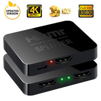 Ultra HD 1X2 HDMI Splitter 4K 2 Port Repeater เครื่องขยายเสียง3D 1080P 1 In 2 Out Converter