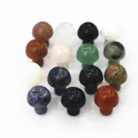 20MM Drill Hole Mushroom Natural Stone Pendants Jewelry Making Healing Crystals Bulk Beads Necklace Gemstones Wholesale 10pcs