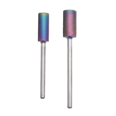 Rainbow Carbide Flat Head Professional 3/32 quot; Nail Electric Drill Machine Manicure Pedicure Tool AccessoriesCarbide naildrill bit