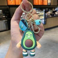 การ์ตูนSolid Avocadoสตรอเบอร์รี่พวงกุญแจสีส้มจี้อีพ็อกซี่ผลไม้สร้างสรรค์รถKey Chain