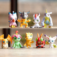 9ชิ้น/ชุดผจญภัย Digimon Tailmon Gomamon Patamon Gentomon Palmon Piyomon Agumon โมเดลเคลื่อนไหวตุ๊กตาของเล่นของขวัญ