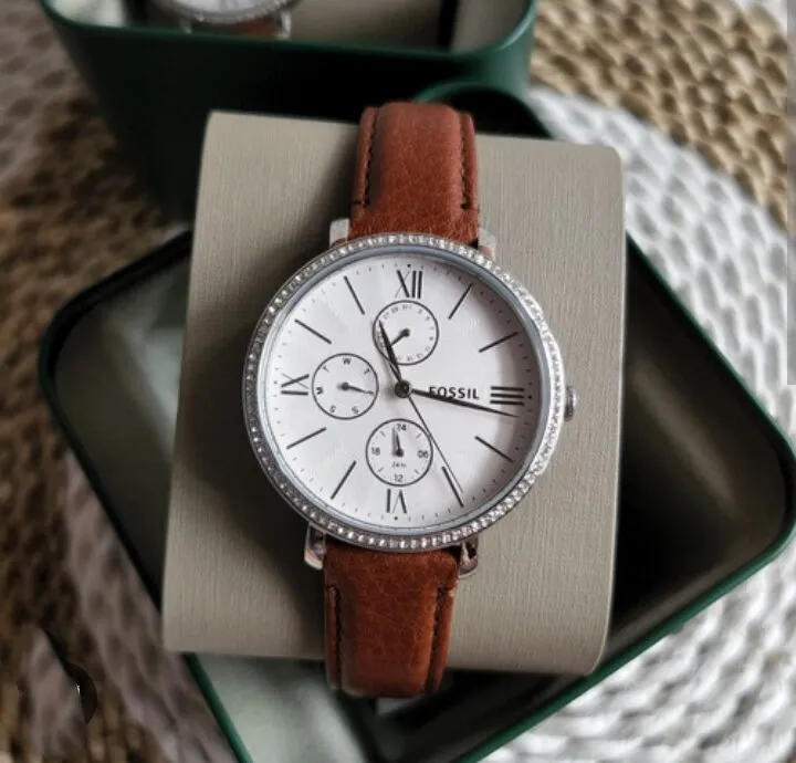 Original】Fossil Jacqueline Multifunction Brown Eco Leather Watch