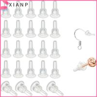 XIANP 100pcs 10x6mm ต่างหูหลังต่างหู นุ่มนุ่มๆ ฝาครอบเต็มรูปแบบ จุกปิดต่างหูด้านหลัง อุปกรณ์เครื่องประดับอัญมณี ซิลิโคนทำจากซิลิโคน แบ็คสต็อป สำหรับต่างหูตะขอกระดุม