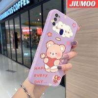 JIUMOO เคส M21ปลอกสำหรับ Samsung M30s ลายการ์ตูนรูปหมีนางฟ้าเคสโทรศัพท์ลวดลายขอบซิลิโคนเหลวนิ่มแบบดั้งเดิมเคสป้องกันกล้องคลุมทั้งหมดเคสฝาหลังกรอบกันกระแทก