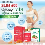 tặng detox- Kẹo Giảm Cân Slim 600 giảm mở bụng, hổ trợ giảm cân hộp 30v