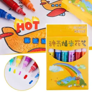 Untica DIY Bubble Popcorn Drawing Pens, Puffy Bubble Pen Puffy 3D Art Safe  Pen, Popcorn Pens, Magics Colour DIY Bubble Popcorn Drawing Pens for Kids(2