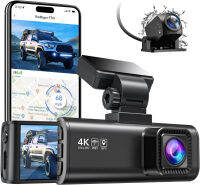 REDTIGER F7N 4K Dash Cam Front and Rear,Built-in WiFi GPS 4K+1080P Dual Dash Camera for Cars,3.18 inch Display Dashcam,170° Wide Angle Dashboard Camera Recorder, Night Vision,Parking Monitor