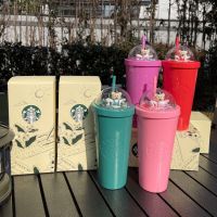 Starbuck ขาตั้งกล้อง Starbuck Straw Starbuck พ่อมดงานครบรอบ50th ปีแก้วแบบมีหลอดน่ารักเมสันแบร์แฟชั่นดูดีของขวัญขนาดใหญ่สำหรับเด็กผู้หญิง