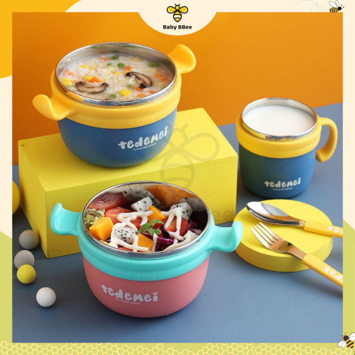 Tedemei Stainless Steel Bowl Container Thermal Food Container Thermos Soup Cup Bekas Makanan