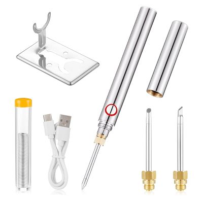 Cordless Soldering Iron Kit with 3 Tips, 4-Gears USB Portable Soldering Iron Kit Adjustment Soldering Iron Tool Kit