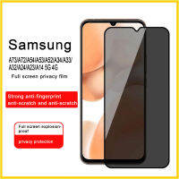 LUOWAN แผ่นหน้าป้องกันความเป็นส่วนตัวคลุมทั้งหมดสำหรับ Samsung กาแล็คซี่ A73 A72 A54 A53 A52 A34 A33 A32 A24 A23 A14 5G 4G กระจกกันกระแทกป้องกันการสอดแนม1ชิ้น