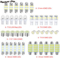 ชุดผสม Led ไฟภายในรถยนต์42ชิ้น1157 T10 31มม. 36มม. 41มม. หลอดไฟสำรองโดม LED 12V 6000K