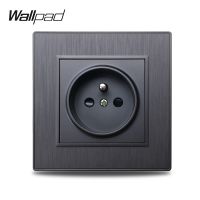 【NEW Popular89】 Wallpad S6ฝรั่งเศส OutletWallPlug ไฟฟ้า3สี BrushedPlastic เลียนแบบอลูมิเนียม