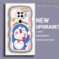 Chenyyka เคสสำหรับ Huawei Mate 20 Mate 20 Pro เคสเคสการ์ตูนโดราเอมอนน่ารักใหม่ โบกขอบกันกระแทกแบบใสนิ่มเคสมือถือโปร่งใสกล้องถ่ายรูปที่สร้างสรรค์เคสป้องกันซิลิกาเจล