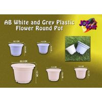 [A Boutique]☬✦ 10ชิ้น AB สีขาวและสีเทาดอกไม้พลาสติก Pot Bulat