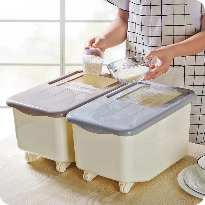 Rice storage box, rice bucket, container for flour in kitchen, rice tank 5kg, household rice box