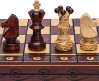 Husaria European International Wooden Chess Game Set - Ambassador - 21.7 Inches - Large-Size Chess Set with Handcrafted Chessmen and Felted Folding Board