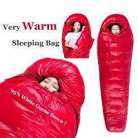 hot！【DT】☼  95  Down Sleeping Camping Filled Adult Mummy Warm Traveling Hiking